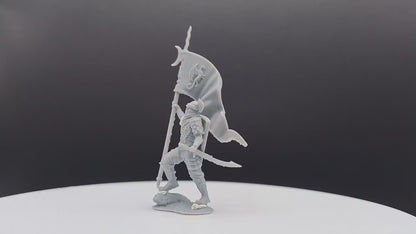 Dragon Army Banner on Foot - Davale Games - 3D Printed with high quality resin for LOTR/D&D games