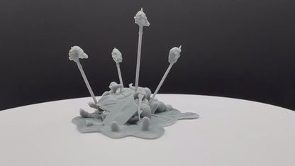 Bonfires with Pikes and Bloodhand Orcs heads - War Item - Davale Games - 3D Printed with high quality resin for LOTR/D&D games
