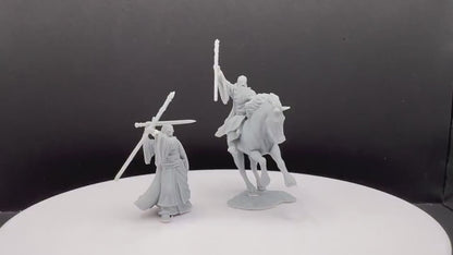 Gaënale the Mage White Light - Foot and Mounted - Davale Games - 3D Printed with high quality resin for LOTR/D&D games