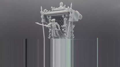Dragon Army King on Palanquin [Ver. B] - Davale Games - 3D Printed with high quality resin for LOTR/D&D games