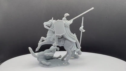 North Warrior Captain with Spear and Shield - North Human - Foot and Mounted - Davale Games - 3D Printed with HQ resin for LOTR/D&D games