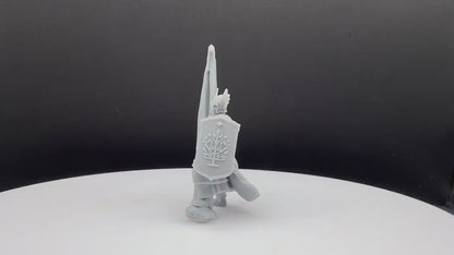 Grey Castle Tree Guard With Banner - Foot - Davale Games - 3D Printed with high quality resin for LOTR/D&D games