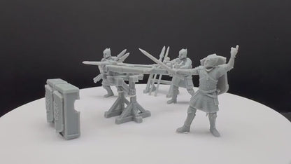 Grey Castle Rocket Launcher with Dotation  - Davale Games - 3D Printed with high quality resin for LOTR/D&D games