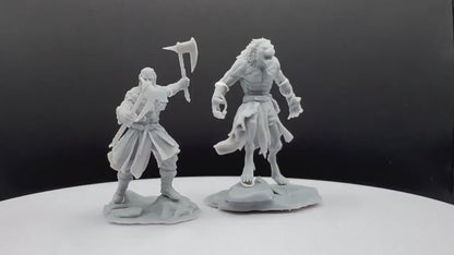 Ragnar, Halfwolf - Human and Wolf form (ODIN) - Davale Games - Mythological games - 3D Printed with high quality resin